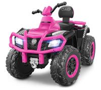 ELEMARA 2 Seater Ride on ATV for Big Kids, 4 Wheeler Quad Ride on Toy with Strong Battery,Electric Car for Kids, 4mph Max Speed, Battery Powered Ride on Car for Boys&Girls, Bluetooth, LED Light,Pink