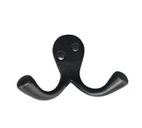 Element 10 Pack Double Coat Hook Cast Antique Style Iron Gun Metal Grey