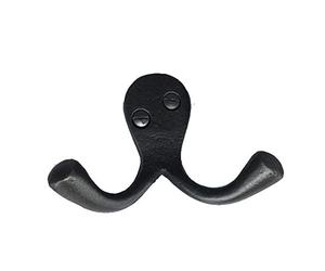 Element 10 Pack Double Coat Hook Cast Antique Style Iron Gun Metal Grey