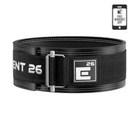 Element 26 Leather Weightlifting Belt for Men & Women - Self locking Adjustable Leather Lifting Belt for Powerlifting, Olympic lifting & Functional Fitness - Weight Belt, Squat Belt (Medium, Black)