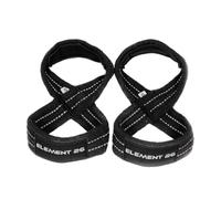 Element 26 Padded Figure 8 Lifting Straps - Weightlifting Straps - Figure 8 Straps - Wrist Straps for Men, Women, Weight Lifting, Deadlifts - Deadlifting Straps (Small, Black)