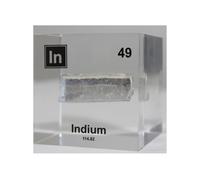 Element Cubes 5cm/2in Encased in Crystal-Clear Lucite Acrylic for Students Teacher Science Lover Collection-49-Indium (in)