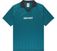 Element - Lightweight, breathable organic cotton urban T-shirt - Lowcase Soccer SS Tee Mallard Blue Stripes for Men in Recycled Polyester - Size M Blue M