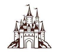 Element of a Fairytale Castle Fine Carving Decals 67.2x67.2cm Self Adhesive Coffee