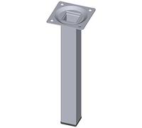 Element System 18133-00355 200 mm Length 25 x 25 mm Diameter Square Steel Pipe Furniture Legs includes Screw-Mounting Plate - Chrome (4-Piece)