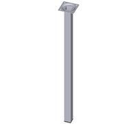 Element System 18133-00359 500 mm Length 25 x 25 mm Diameter Square Steel Pipe Furniture Legs includes Screw-Mounting Plate - Chrome (4-Piece)
