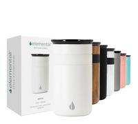 Elemental Artisan Insulated Tumbler - Triple Wall Coffee Travel Tumbler, Reusable Stainless Steel Coffee Tumbler with Ceramic Lid - Thermal Coffee Cup - Hot (6 Hrs) & Cold (18 Hrs)- Matte White -350ml