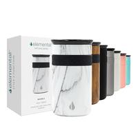 Elemental Artisan Insulated Tumbler - Triple Wall Coffee Travel Tumbler, Stainless Steel Coffee Tumbler with Ceramic Lid - Thermal Coffee Cup - Hot (6 Hrs) & Cold (18 Hrs) - 355 ml - White Marble