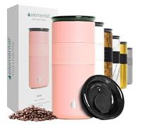 Elemental Artisan Insulated Tumbler - Triple Wall Coffee Travel Tumbler, Stainless Steel Coffee Tumbler with Ceramic Lid - Thermal Coffee Cup - Hot (6 Hrs) & Cold (18 Hrs) - Matte Rose Pink - 470 ml