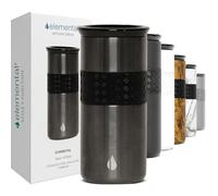 Elemental Artisan Triple Wall Insulated Tumbler - Stainless Steel Coffee Cup with Ceramic Lid - Thermal Travel Mug for Hot(6 Hrs) & Cold(18 Hrs) Drinks - Reusable Coffee Cups (Gunmetal, 473 ml)