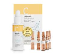 Elemental Care Vitamin C Firming Treatment Set 30ml Vitamin C Face Serum with 5x1.3ml Intensive Ampoules - Facial Serum for Firm, Glowing and Brightened Skin