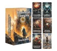 Elemental Energies Oracle Tarot Cards, Oracle Cards and Tarot Cards for Beginners, Oracle Cards Deck, This deck covers the elements of fire, earth, water, and air, Helping to discover, guide, Change