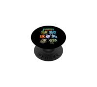 Elemental Foxes Earth Fire Water Ice Kawaii Furry Fox PopSockets Adhesive PopGrip