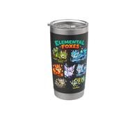 Elemental Foxes Earth Fire Water Ice Kawaii Furry Fox Stainless Steel Insulated Tumbler