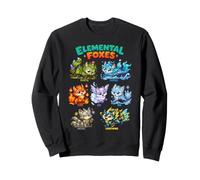Elemental Foxes Earth Fire Water Ice Kawaii Furry Fox Sweatshirt