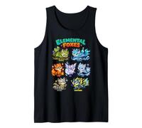 Elemental Foxes Earth Fire Water Ice Kawaii Furry Fox Tank Top