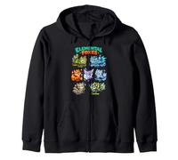 Elemental Foxes Earth Fire Water Ice Kawaii Furry Fox Zip Hoodie