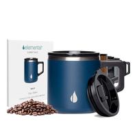 Elemental Insulated Coffee Mug - Triple-Wall Stainless Steel Summit Travel Cup for Hot and Cold Drinks - Thermal Coffee Mug with Lid and Handle for Camping, Office & Travel 350ml - Navy Blue