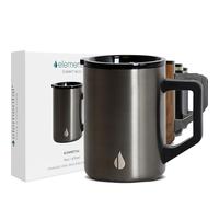 Elemental Insulated Coffee Mug - Triple-Wall Stainless Steel Summit Travel Cup for Hot and Cold Drinks - Thermal Coffee Mug with Lid and Handle for Camping, Office & Travel 470ml - Gunmetal