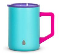 Elemental Insulated Coffee Mug - Triple-Wall Stainless Steel Summit Travel Cup for Hot and Cold Drinks - Thermal Coffee Mug with Lid and Handle for Camping, Office & Travel 470ml - Blue Tie Dye