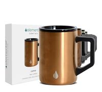 Elemental Insulated Coffee Mug - Triple-Wall Stainless Steel Summit Travel Cup for Hot and Cold Drinks - Thermal Coffee Mug with Lid and Handle for Camping, Office & Travel 470ml - Copper