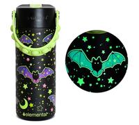 Elemental Insulated Kids Water Bottle, Stainless Steel Water Bottle with Straw Lid & Pop-It Handle, Leak-Proof Water Bottles for School, Boys or Girls, Travelling and Sports, 18oz - Glow Bats