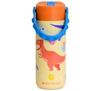 Elemental Insulated Kids Water Bottle, Stainless Steel Water Bottle with Straw Lid & Pop-It Handle, Leak-Proof Water Bottles for School, Boys or Girls, Travelling and Sports, 530ml - Dino Rage
