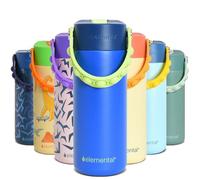 Elemental Insulated Kids Water Bottle, Stainless Steel Water Bottle with Straw Lid & Pop-It Handle, Leak-Proof Water Bottles for School, Boys or Girls, Travelling and Sports, 18oz - Night Fall