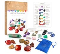 Elementao Advent Calendar 2024 Crystals and Healing Stones Christmas Countdown with 24 Chakra Stones Healing Crystals Advent Calendar for Adults Teenagers Gifts for Women Crystal Decor