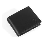 Elementary Accents | Premium Top Grain Leather Handmade Bifold Wallet | RFID | Credit Crad Slots | 2 Hidden Pockets with a Large Coin Pocket | Attached ID Flap | Premium Packaged Box, Black, Classic