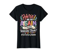 Elementary Aide Here We Go Again Welcome Back to School Value Graphic T-Shirt, Women, Black, M