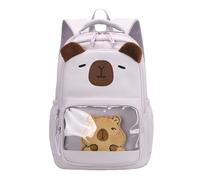 Elementary Middle Kids Capybara Backpack with Multiple Compartments Nylon Waterproof Utility Backpa