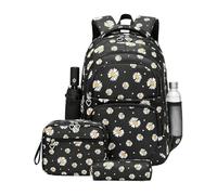 Elementary School Backpack - 16.9 Inch Book Backpack Set, Student Backpack with Floral Print, Lunch Bag Combo with Nylon and Polyester Frame | Ado, Black, riferimento alla descrizione, Please