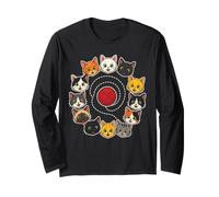 Elementary School Cute Cat Faces Circle Classroom Art Long Sleeve T-Shirt