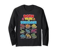 Elementary School Kids Born to Be A Dinosaur T Rex Fossil Long Sleeve T-Shirt