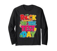 Elementary School Kids Rock The Test Day Testing Season Long Sleeve T-Shirt