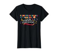 Elementary School Principal Hands Full Heart Leadership Value Graphic T-Shirt, Women, Black, M