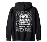 Elementary School Teacher Managing Tiny Humans Doodle Design Zip Hoodie