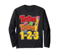 Elementary School Testing Testing 1-2-3 Test Day Kids Long Sleeve T-Shirt