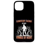 Elementary Teacher by Day Zombie by Night Funny Halloween Case for iPhone 15 Plus