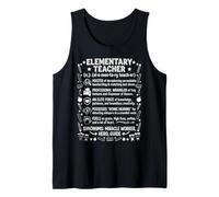Elementary Teacher Funny Definition Chalkboard Style Design Tank Top
