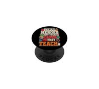 Elementary Teacher Real Heroes Don't Need A Cape PopSockets Adhesive PopGrip
