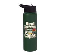 Elementary Teacher Real Superheroes Skip The Cape Gift Stainless Steel Insulated Water Bottle