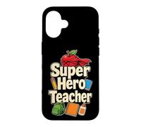 Elementary Teacher Super Hero Cape Apple And Backpack Case for iPhone 16