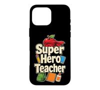 Elementary Teacher Super Hero Cape Apple And Backpack Case for iPhone 16 Pro Max