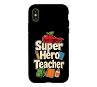 Elementary Teacher Super Hero Cape Apple And Backpack Case for iPhone X/XS