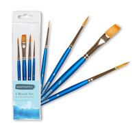 Elements 4pc Watercolour Short Handle Brush Set with Clear Plastic Wallet