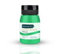 Elements 500 ml Studio Acrylic Paint Tub - Quick-Drying Paint for Canvas, Wood, Glass, and More - Low-Odour Highly Pigmented Vibrant Acrylic Paints - Light Green