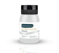 Elements 500 ml Studio Acrylic Paint Tub - Quick-Drying Paint for Canvas, Wood, Glass, and More - Low-Odour Highly Pigmented Vibrant Acrylic Paints - Metallic White