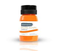 Elements 500 ml Studio Acrylic Paint Tub - Quick-Drying Paint for Canvas, Wood, Glass, and More - Low-Odour Highly Pigmented Vibrant Acrylic Paints - Cadmium Orange